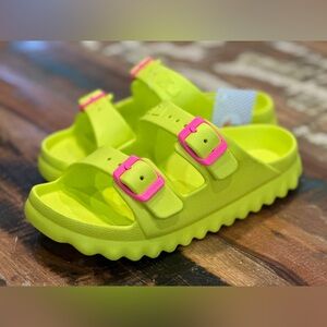 Neon Yellow Sandals, 38 or 7.5